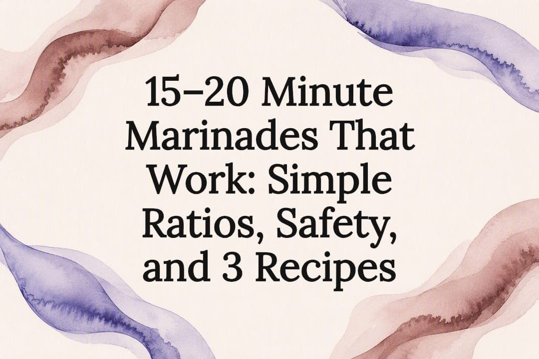 15–20 Minute Marinades That Work: Simple Ratios, Safety, and 3 Recipes