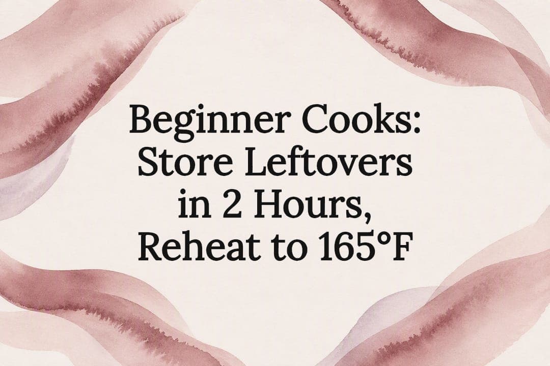 Beginner Cooks: Store Leftovers in 2 Hours, Reheat to 165°F