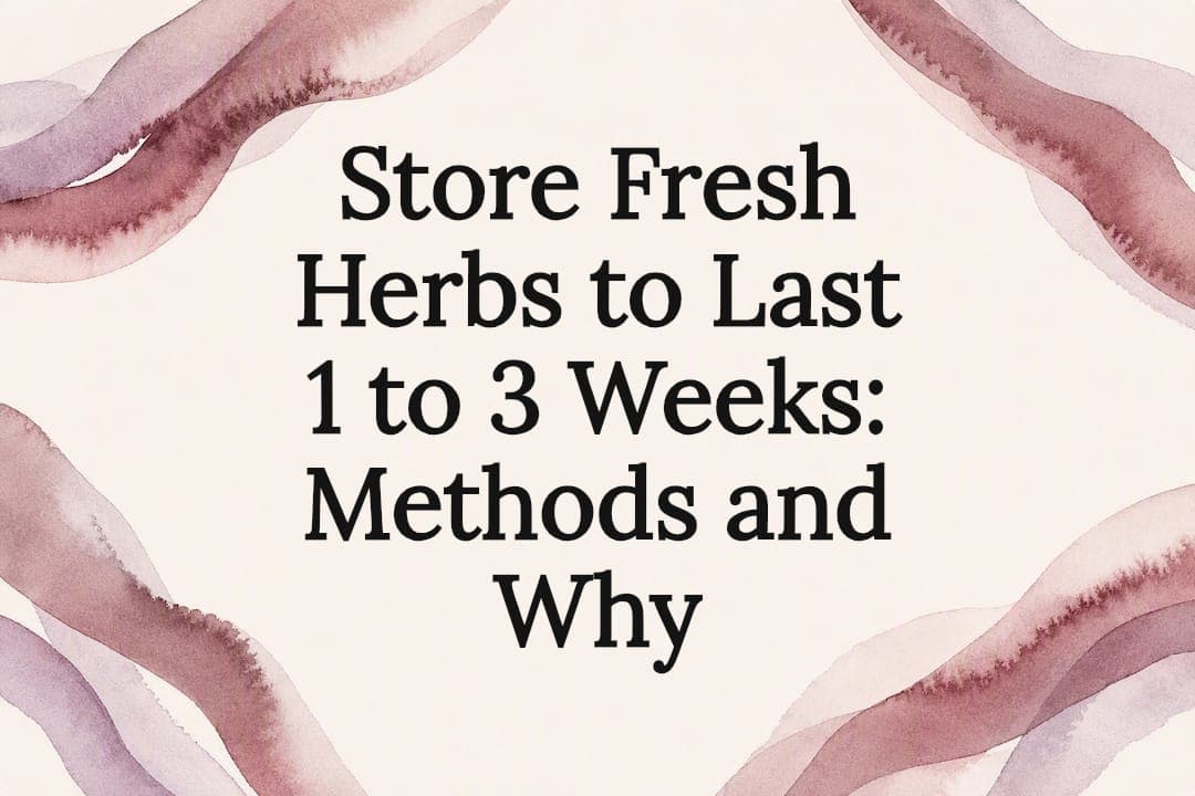 Store Fresh Herbs to Last 1 to 3 Weeks: Methods and Why