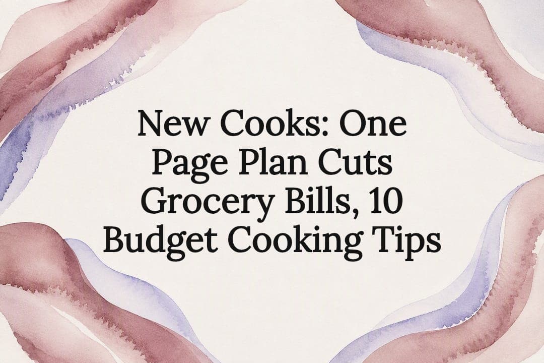 New Cooks: One Page Plan Cuts Grocery Bills, 10 Budget Cooking Tips